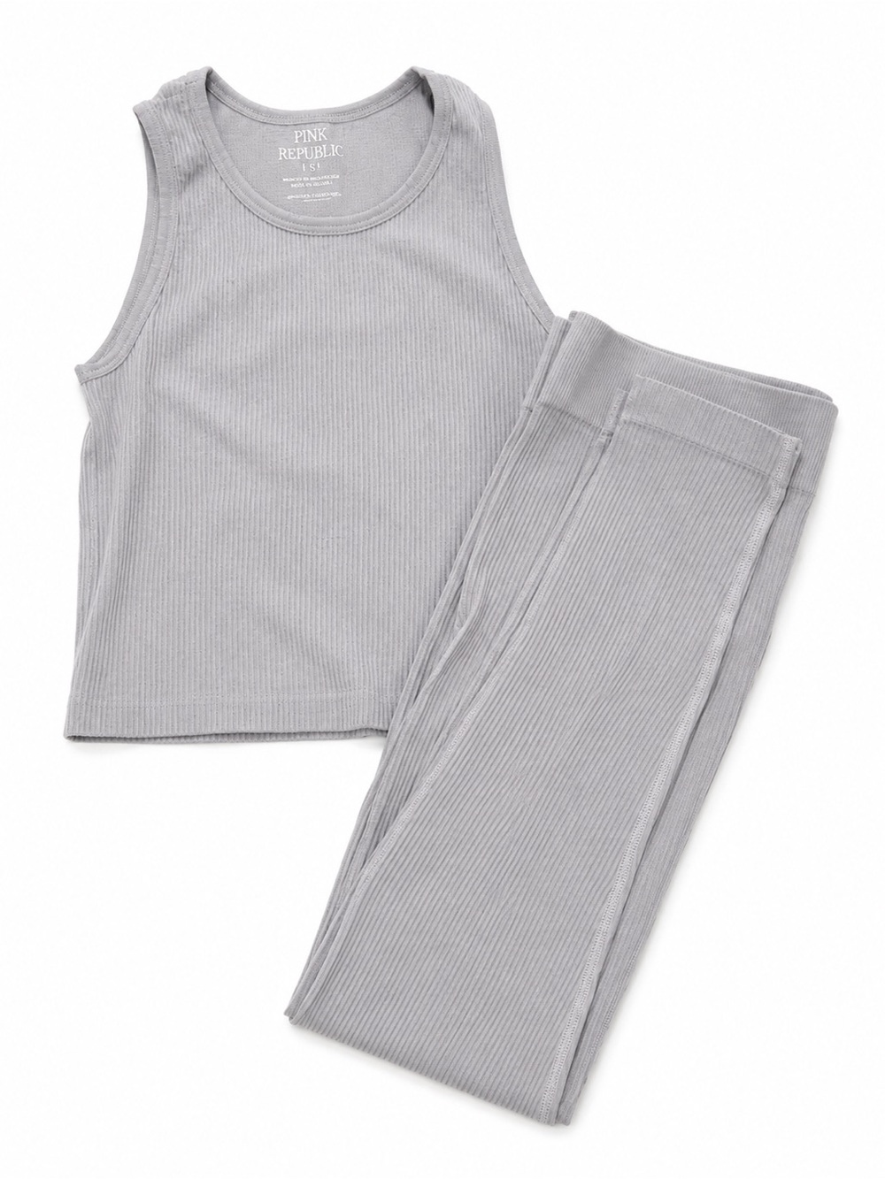 Pink Republic Lavender Ribbed Tank and Leggings Set